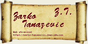 Žarko Tanazević vizit kartica